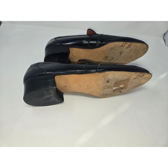 Jonathan Richards Italy Black Leather Tassel Loafer Men 11D Old Money Preppy - Picture 5 of 7